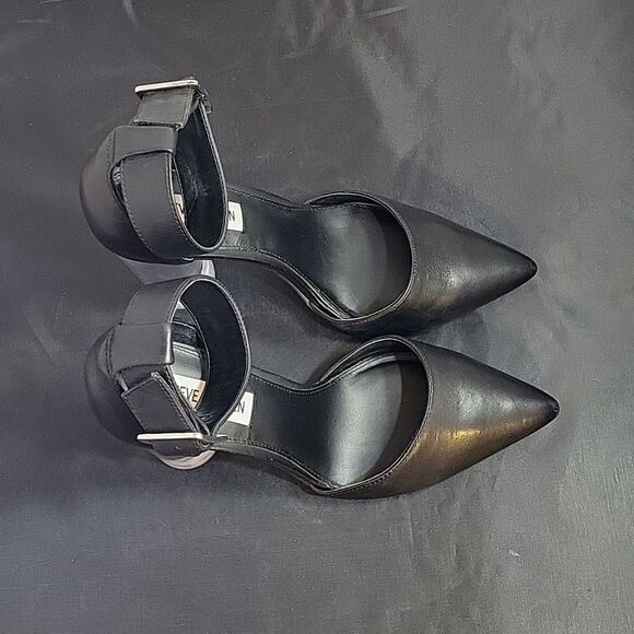 STEVE MADDEN MARGOT ANKLE STRAP CLEAR HEEL POINTED TOE WOMEN"S SHOE - Picture 5 of 15